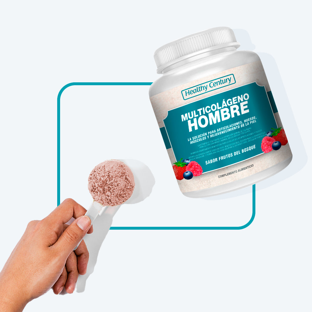 Multicolágeno Hombre | Colágeno Marino Peptan + Glucosamina + Condroitina | Sabor Frutos del Bosque | 400g (26 dosis)