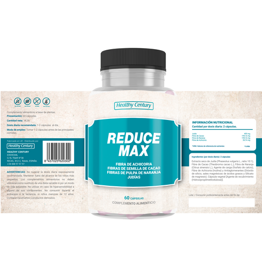 Reduce Max | Fibras Naturales Saciantes y Control de Peso | 60 Cápsulas