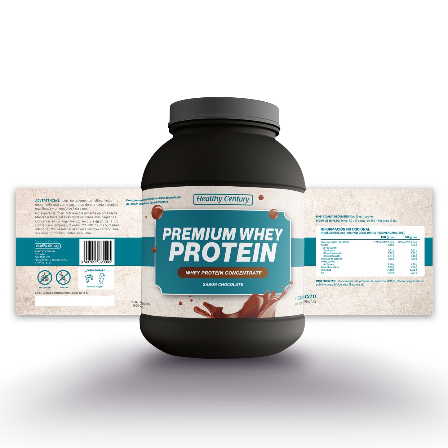 Ultra Whey Protein Chocolate | Proteína de Suero + Colágeno + Magnesio + Glutamina | 1 Kg (20 servicios)