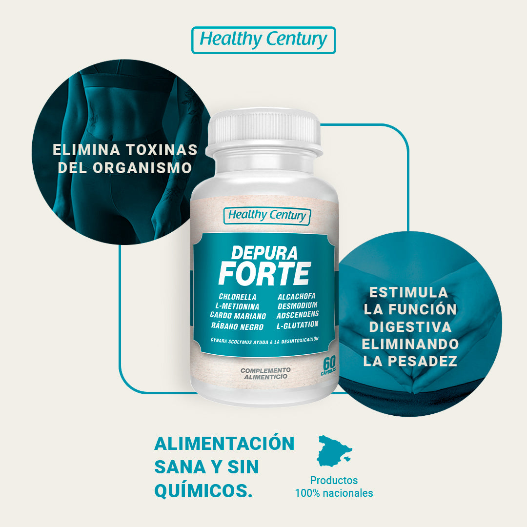 Depura Forte | Chlorella + Cardo Mariano + Alcachofa + Glutatión | 60 Cápsulas