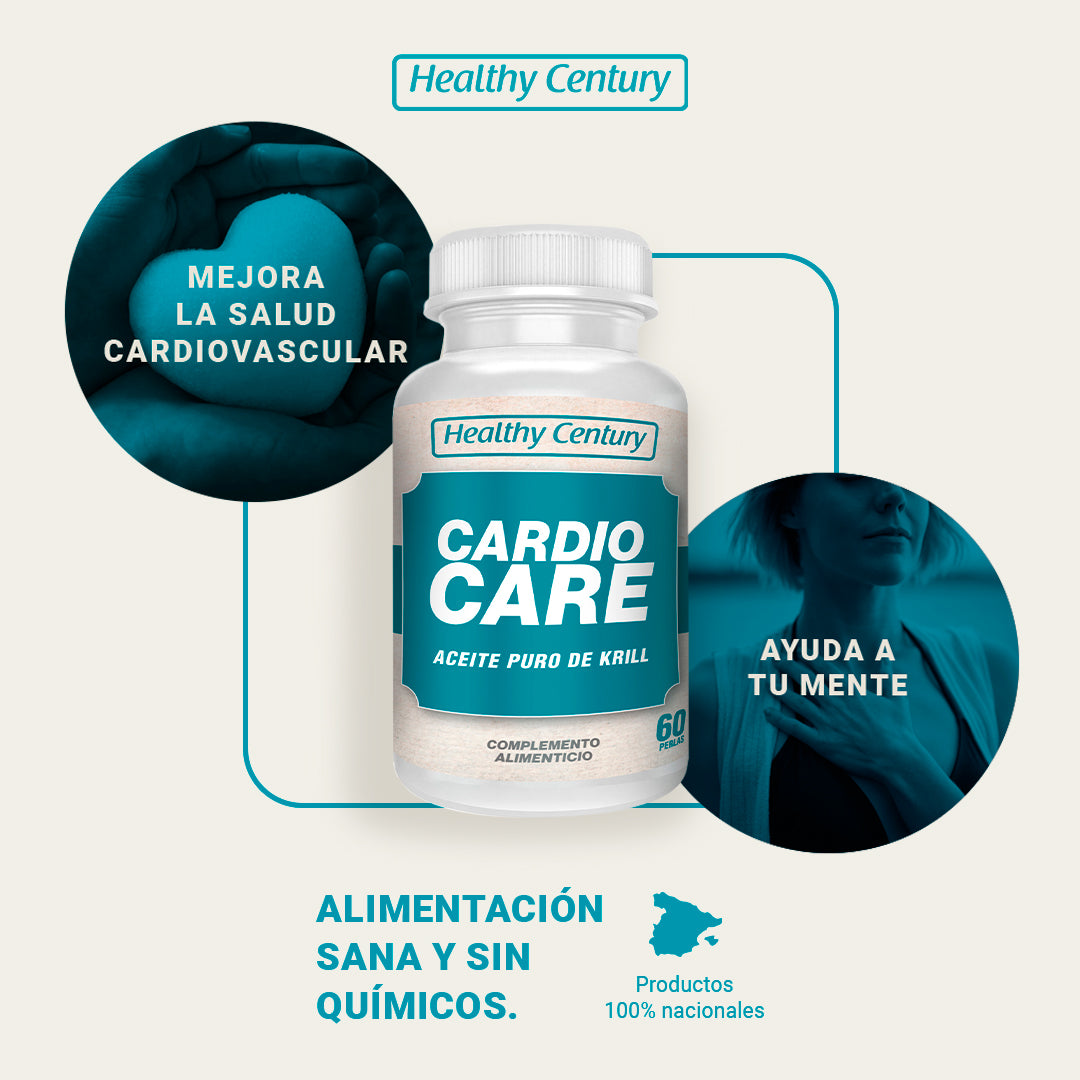 Cardio Care | Aceite de Krill Puro con Omega 3 EPA + DHA + Astaxantina | 60 Perlas