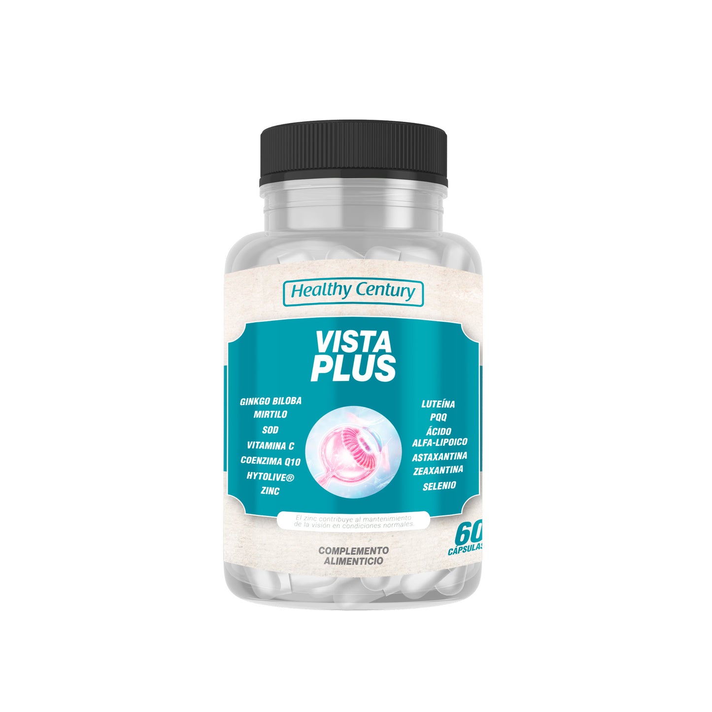 Vista Plus | Luteína + Zeaxantina + Mirtilo + Vitamina C + Zinc | Protección Ocular | 60 Cápsulas (2 meses)