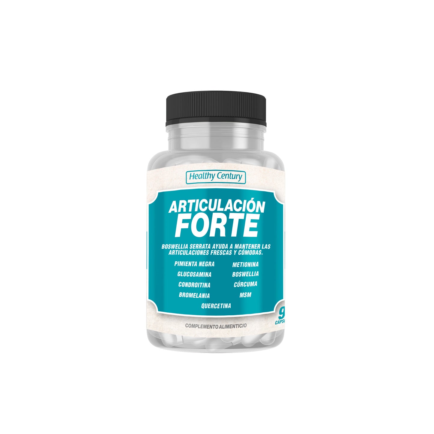 Articulación Forte | Glucosamina 1500mg + Condroitina + Boswelia + Cúrcuma | 90 Cápsulas