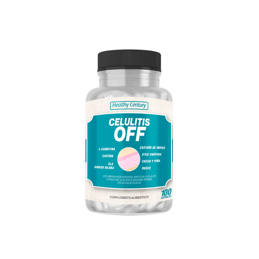 Celulitis Off | L-Carnitina + CLA + Cafeína + Ginkgo Biloba | Anticelulítico Reductor | 100 Cápsulas