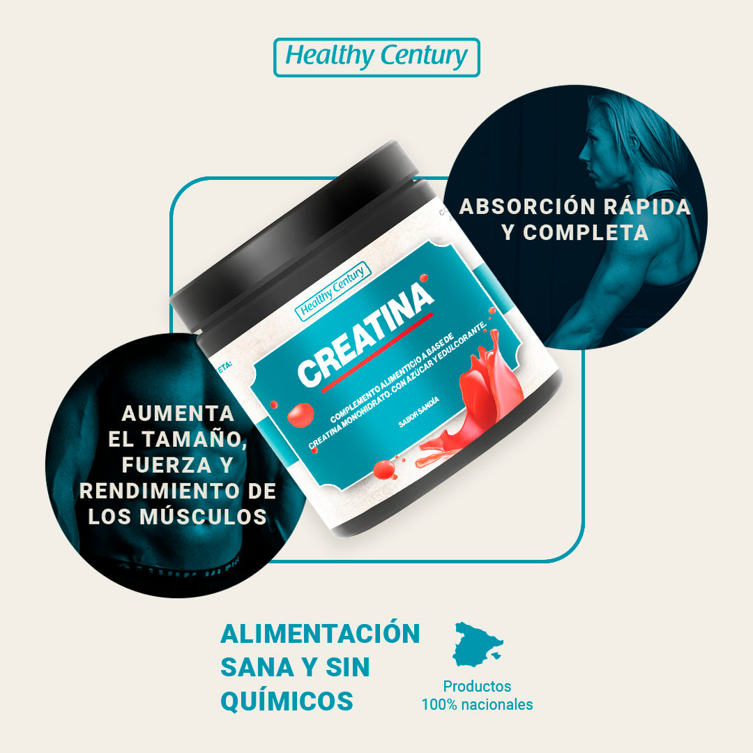 Creatina Monohidrato 100% Ultra Pura | Sabor Sandía | 300g (26 dosis)