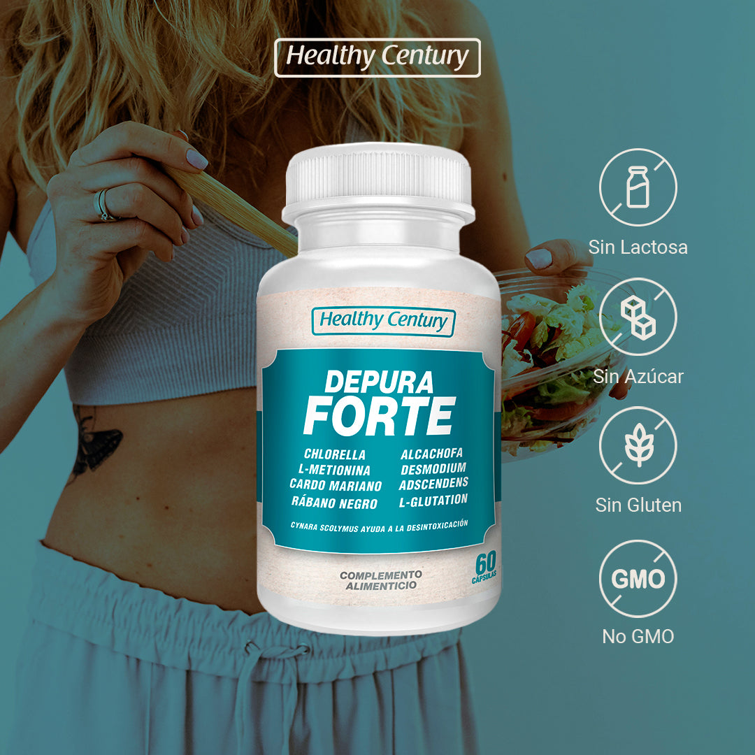Depura Forte | Chlorella + Cardo Mariano + Alcachofa + Glutatión | 60 Cápsulas