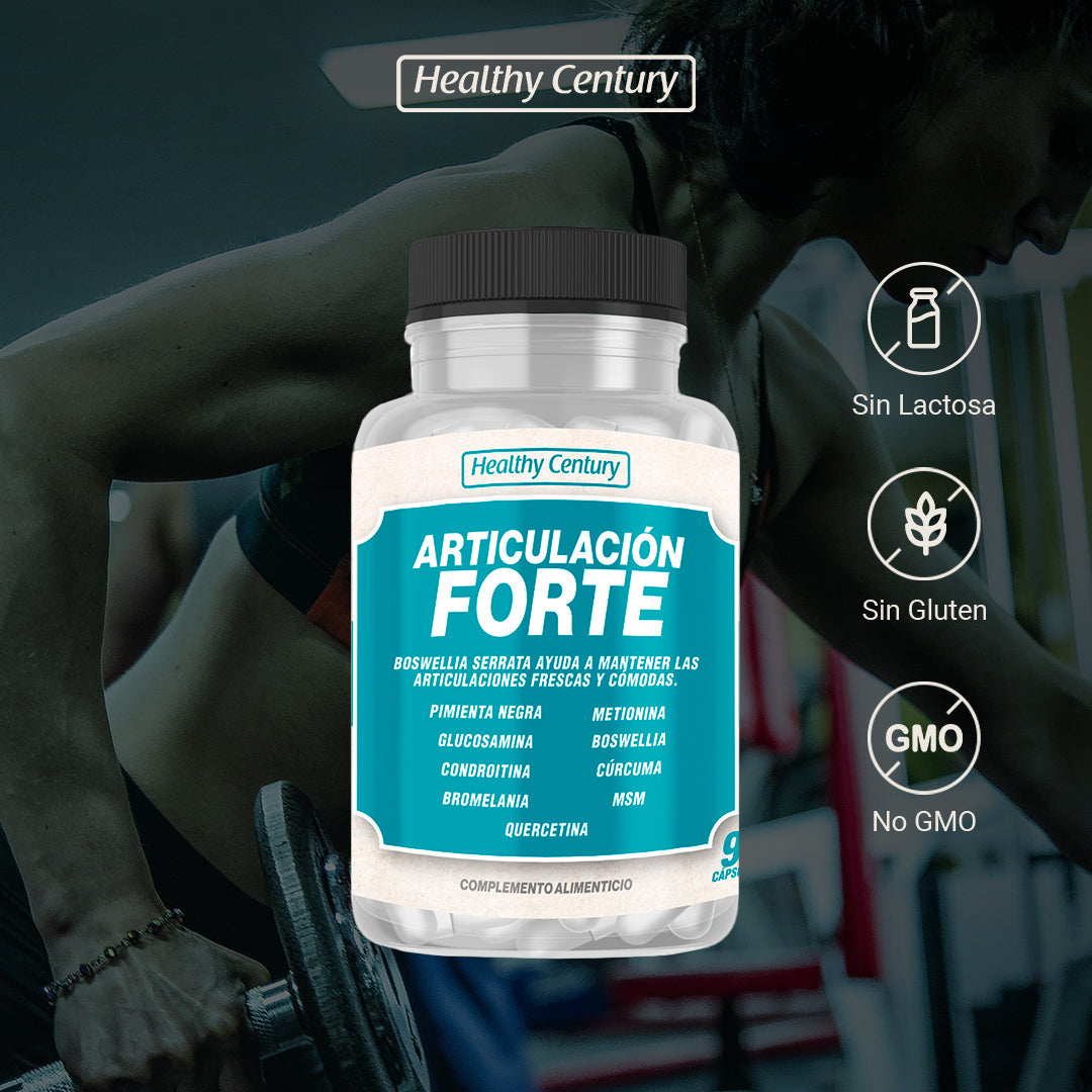 Articulación Forte | Glucosamina 1500mg + Condroitina + Boswelia + Cúrcuma | 90 Cápsulas