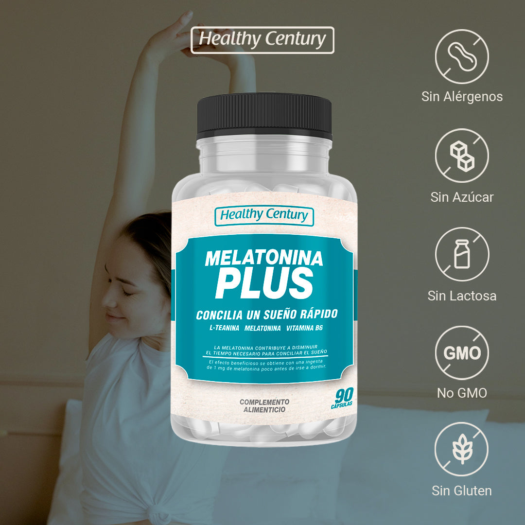 Melatonina Plus | Melatonina 1,5mg + L-Teanina + Vitamina B6 | 90 Cápsulas (3 meses)