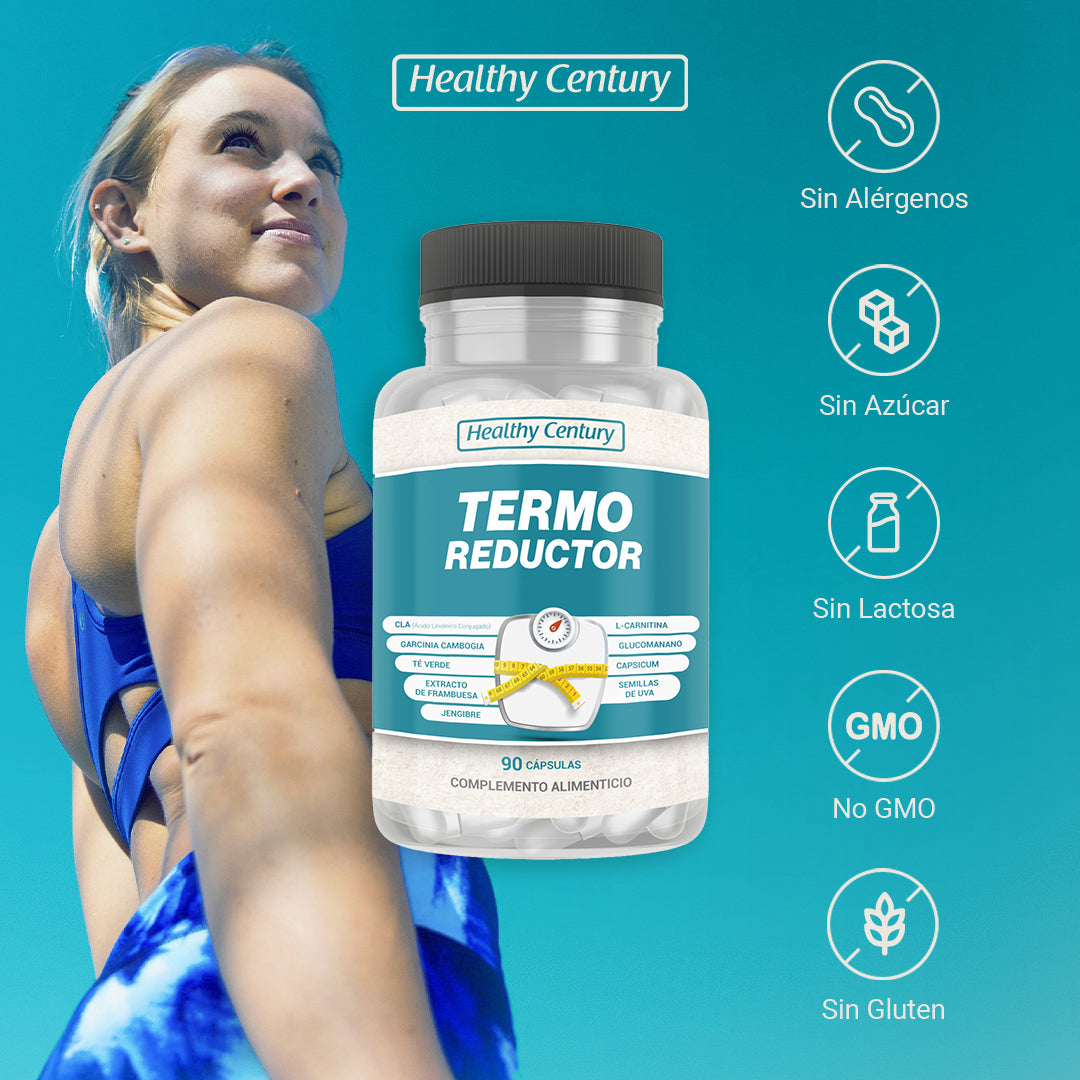 Termo Reductor | CLA + L-Carnitina + Garcinia Cambogia + Glucomanano + Té Verde | 90 Cápsulas