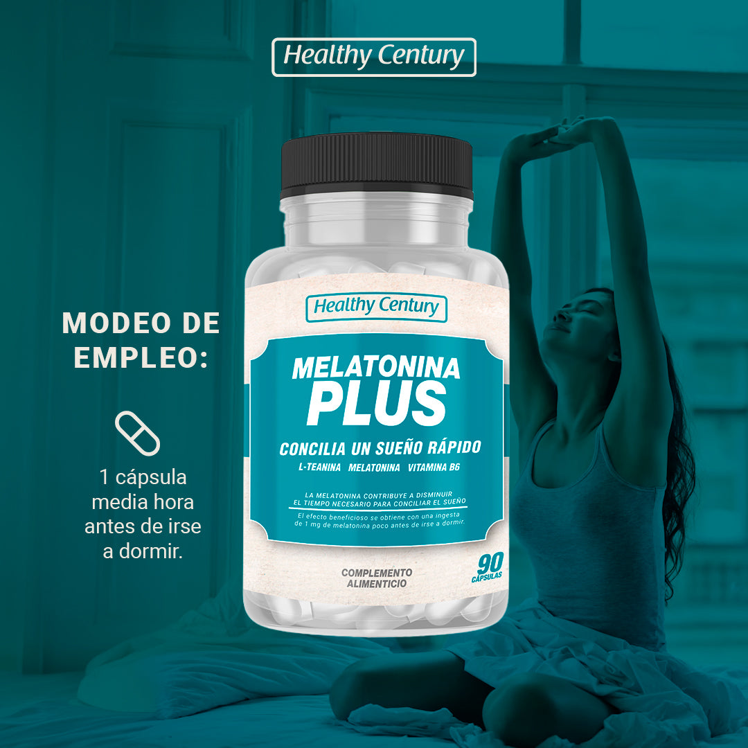 Melatonina Plus | Melatonina 1,5mg + L-Teanina + Vitamina B6 | 90 Cápsulas (3 meses)