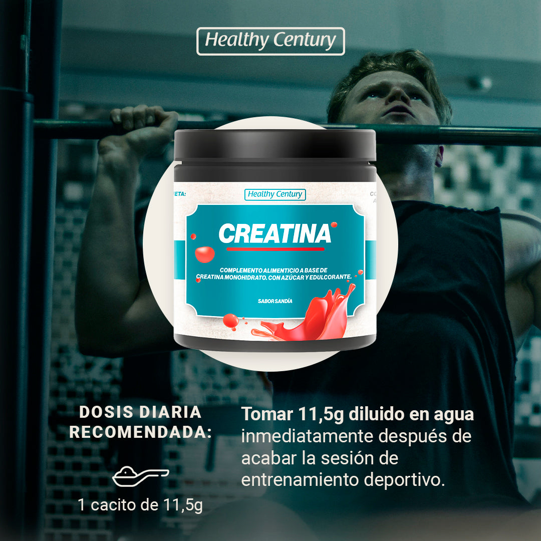 Creatina Monohidrato 100% Ultra Pura | Sabor Sandía | 300g (26 dosis)