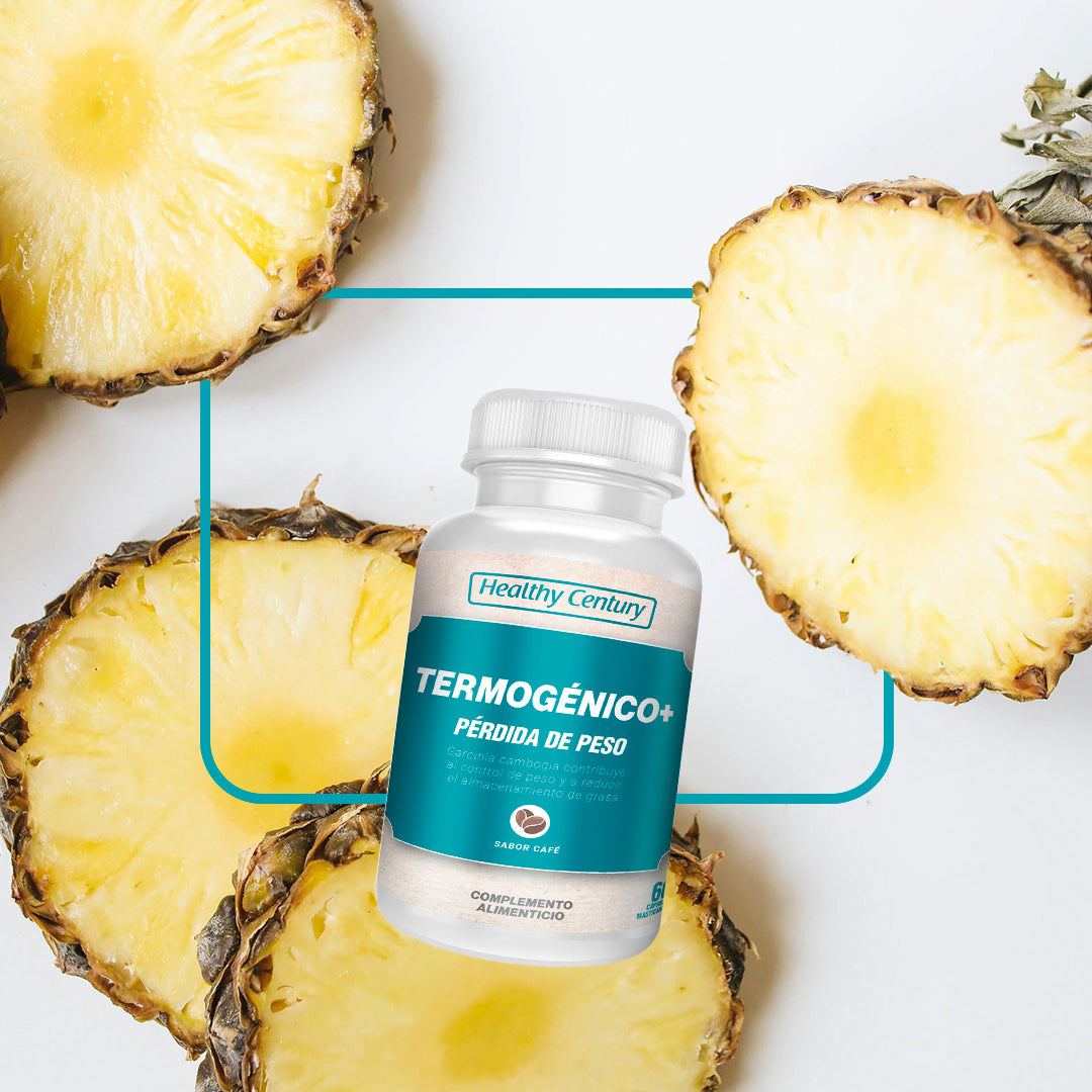 Termogénico + | Garcinia Cambogia + Café Verde + Glucomanano + Cetona de Frambuesa | 60 Comprimidos Masticables