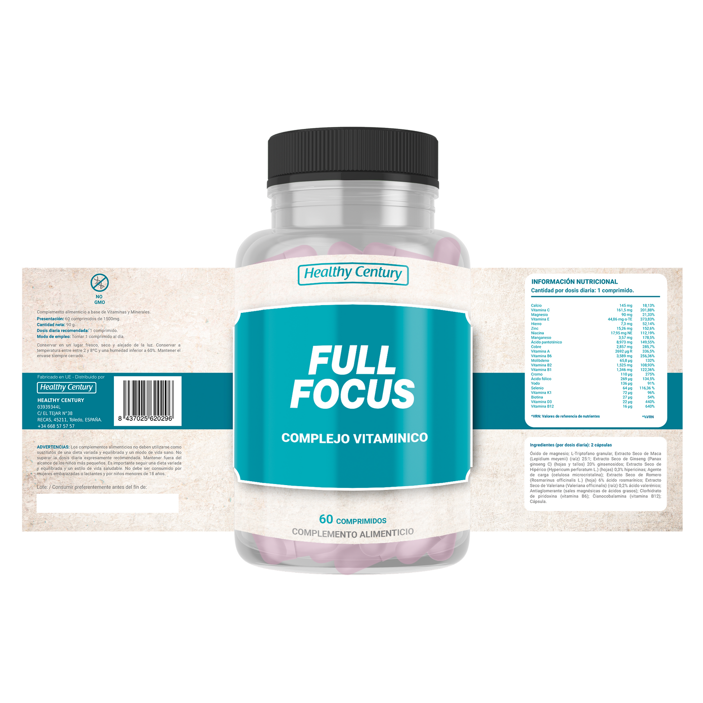 Full Focus | Complejo Multivitamínico Completo | 60 Comprimidos