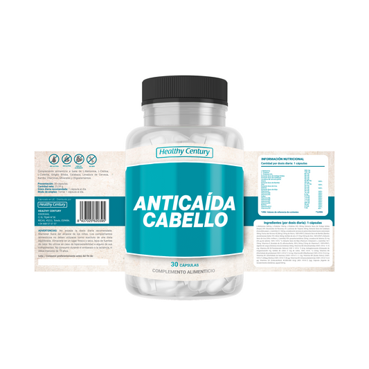 Anticaída Cabello | Fórmula Completa con Biotina, Zinc y Aminoácidos | 30 Cápsulas