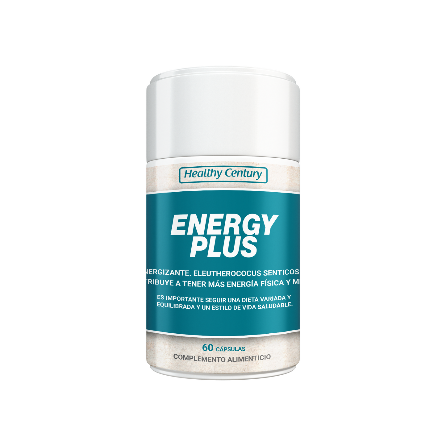 Energy Plus | Energizante Natural con Ginseng Siberiano y Cafeína | 60 Cápsulas