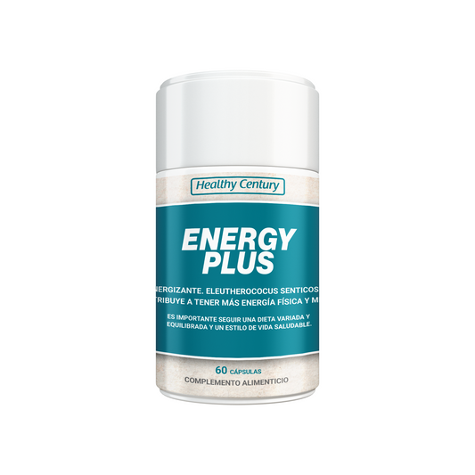 Energy Plus | Energizante Natural con Ginseng Siberiano y Cafeína | 60 Cápsulas