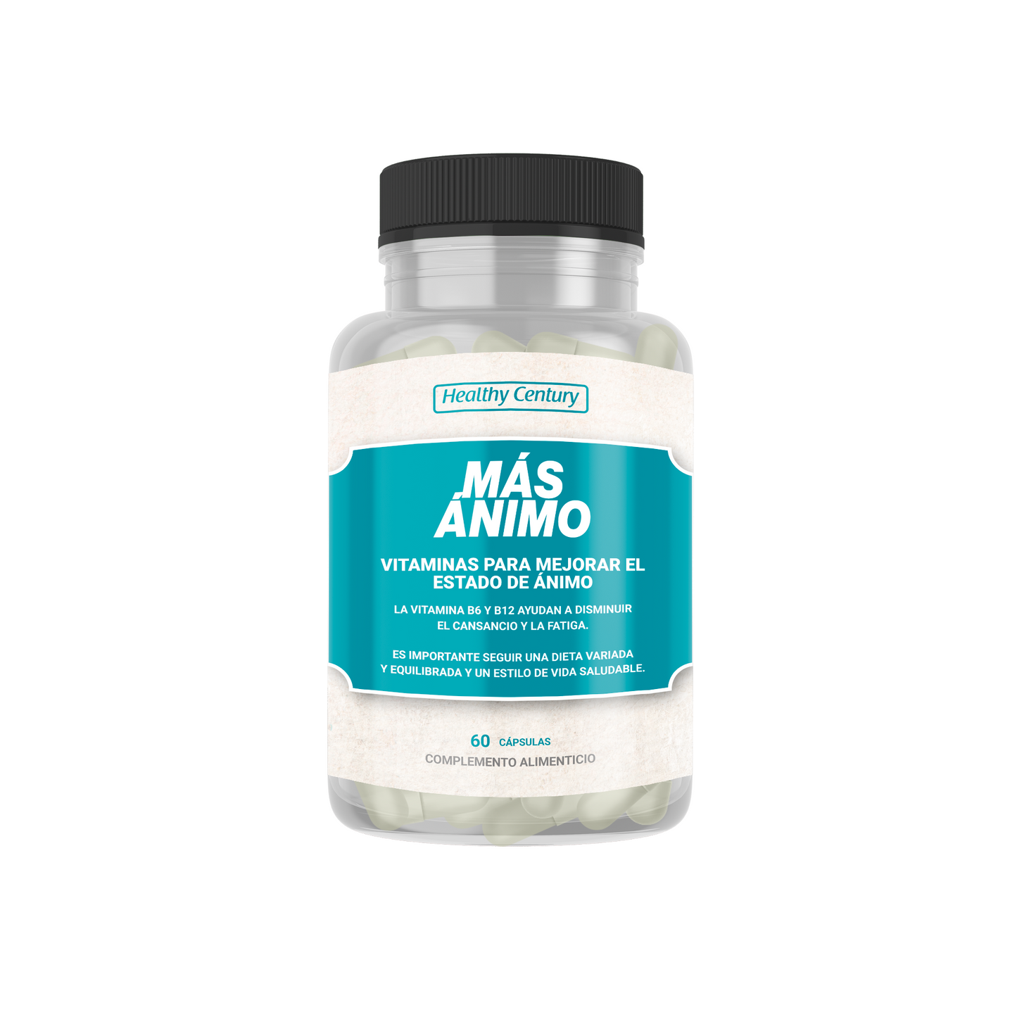 Más Ánimo | Vitaminas para el Estado de Ánimo y la Fatiga | 60 Cápsulas